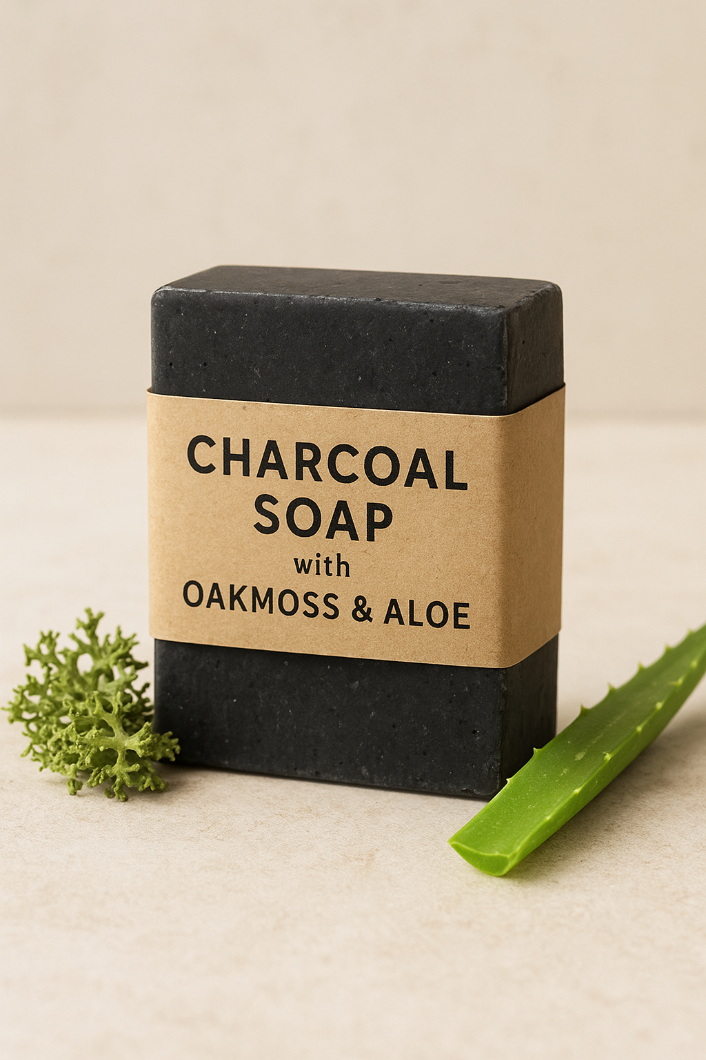 Charcoal Soap with Oakmoss & Aloe
