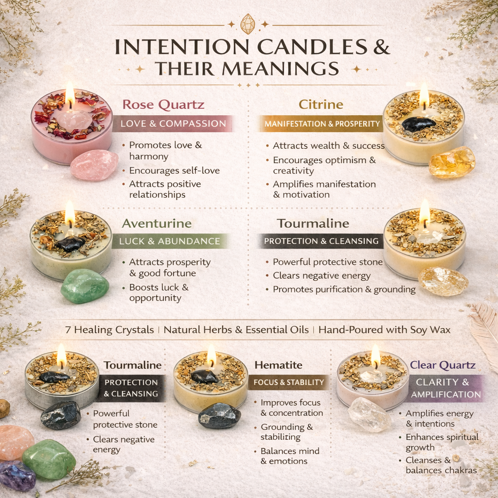 7 Day Intention Candle Set with Crystals